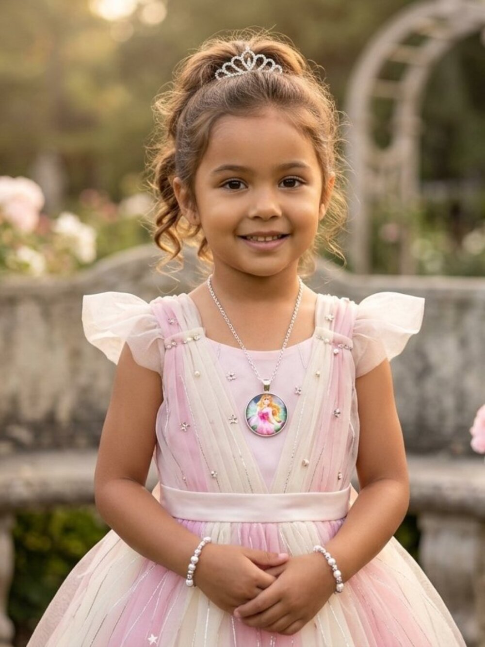 Sleeping Beauty Aurora Theme Necklace For Girls
